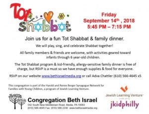 jkidphilly Partner Program: Tot Shabbat at Congregation Beth Israel @  |  |  | 