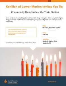 jkidphilly Parent Ambassador at: Community Hanukkah at the Train Station @  |  |  | 