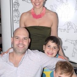 Two parents and their young children: Alyssa and David Kresman with children William, age 3, and Alexander age 6.