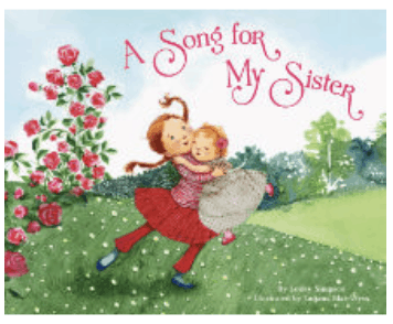 An image of the book cover A Song for my Sister. It's an illustration of a young girl and a baby embracing in the middle of a lush field.