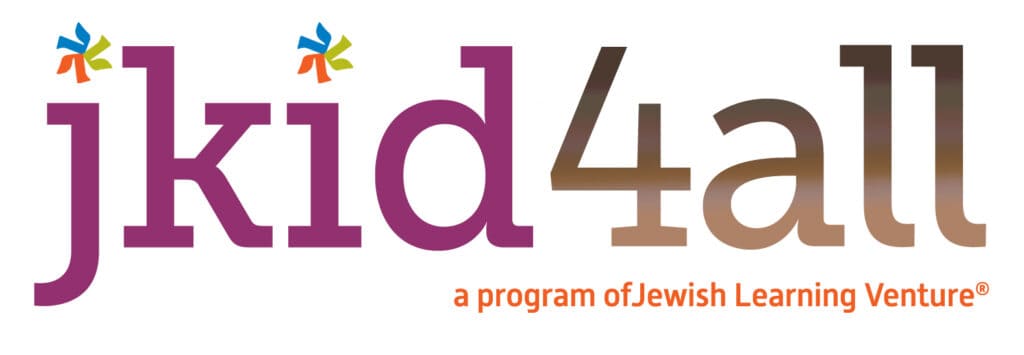 A logo for jkid4ALL, with the jkid in dark purple and the 4 ALL in a gradient from dark brown to white.