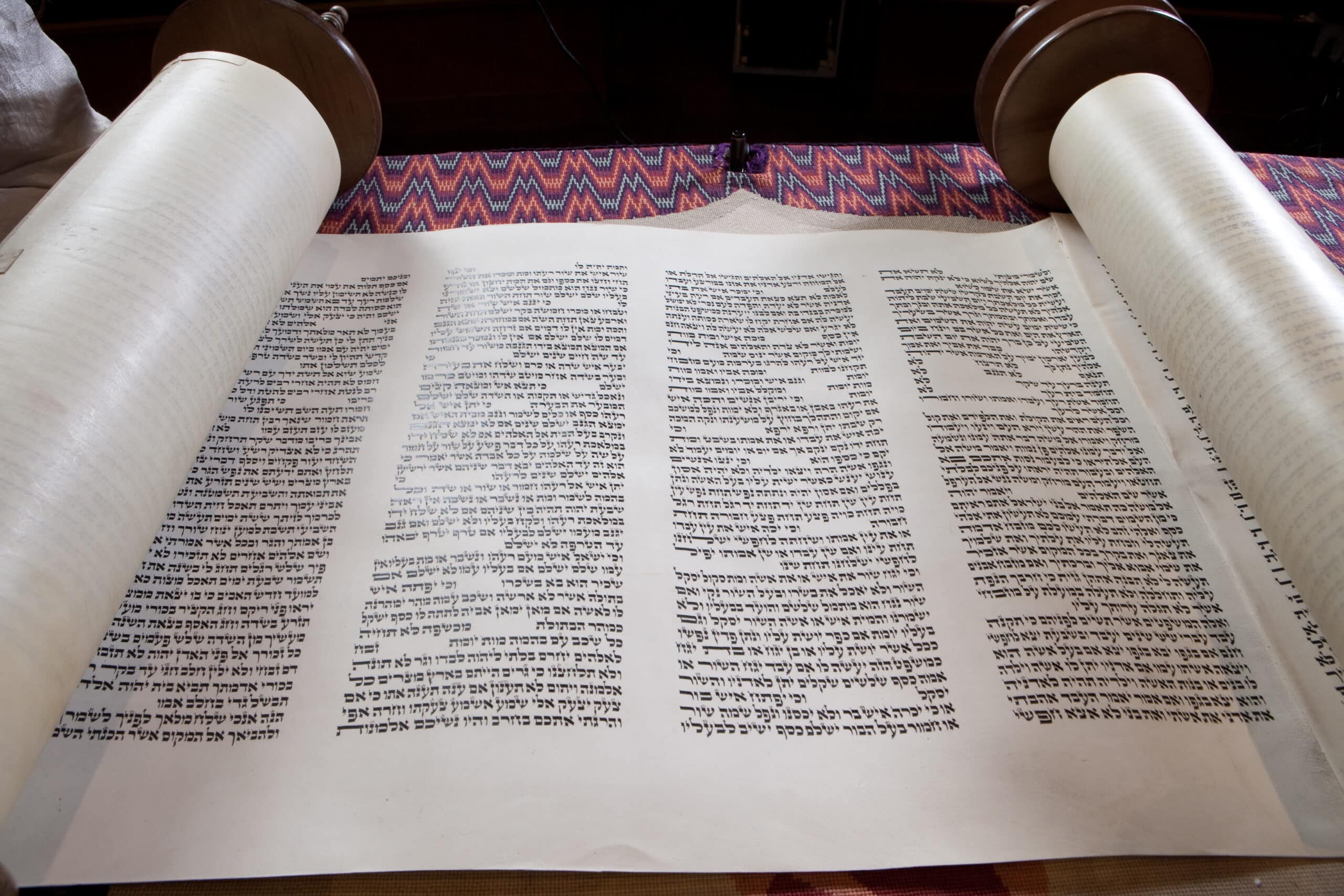 an open Torah scroll
