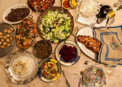 A photo of many different foods from throughout the Jewish diaspora
