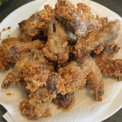 A plate of chicken wings.